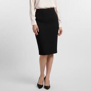 Vintage 80s Joan Leslie Womens Size 12 Black Midi Professional Pencil Skirt